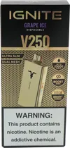 Vape Descartável Ignite V250 Grape Ice 25000 Puffs Gold