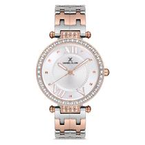 Relogio Analogico Feminino Daniel Klein DK.1.12744-1 Premium Ladies / Pulseira de Aco Inoxidavel - Prata/Rose Gold