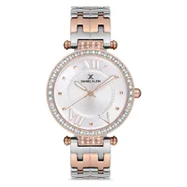 Relógio Analógico Feminino Daniel Klein DK.1.12744-1 Premium Ladies / Pulseira de Aço Inoxidável - Prata/Rose Gold
