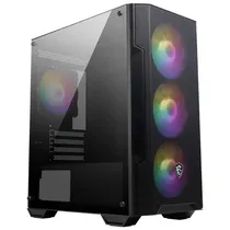 Gabinete Gamer MSI Mag Forge M100A, RGB, Vidro Temperado, 4 Fans 120MM, Micro-ATX, Preto