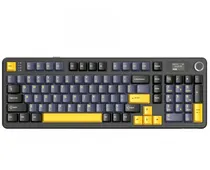 Teclado Game Mecanico Sem Fio Attack Shark X98 Pro, Tri-Modes, USB-A/USB-C/Bluetooth/Wifi 2.4GHZ, RGB, Inglês, Star Black Blueberry Switch