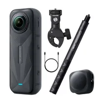 Câmera de Ação INSTA360 X5 Cinsaaha Motorcycle Bundle - 72MP - 8K - 360 Action Cam - À Prova D'Água - Preto