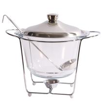 Rechaud 4LITROS Em Aco Inox e Vidro,