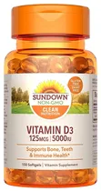 Sundown Naturals Vitamin D3 125MG/5000IU (150 Cápsula Em Gel)