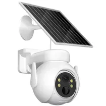Camera de Segurança Smart Solar Xo XO-CR10 / HD / Wifi / 3MP / Microfone / Alarma / Detecção Humana / Visao Noturna - Branco