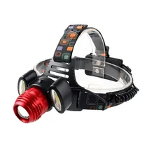 Lanterna LED para Cabeça Maxer MX-1500 / 320000W / 92000 Lumens / Recarregavel / Bateria Incluida - Preto/ Vermelho