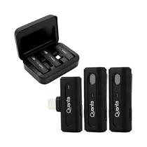 Micrófono Inalámbrico Quanta QTMDM20 Dual Multi Dispositivo Negro