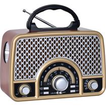 Radio Portatil Mega Star RX2153BTG AM/FM Bluetooth - Marrom/Dourado