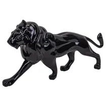 Estátua Decorativa de Leão 46,5 CM Preta