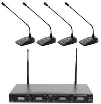 Microfones para Conferencia Sem Fio 4 Canais PLL/Uhf Karsect WR-35&4/KT-88