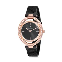 Relógio Analógico Feminino Daniel Klein Premium DK12194-6 - Preto e Rosa Ouro