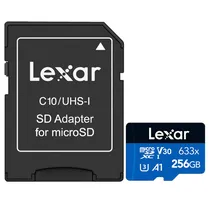 Cartao de Memoria Micro SD Lexar 256GB A1 C10 V30 4K Uhd - LSDMI256GBBNL633A