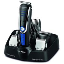 Maquina de Cortar Cabelo Mondial Super Groom BG-03 - 6W - Bivolt - Preto e Azul