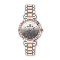Relógio Analógico Feminino Daniel Klein Premium DK.1.12491-5 - Rosa Ouro e Prata