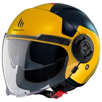 Capacete MT Helmets Viale SV s Beta D3 - Aberto - Tamanho M - com Óculos Interno - Fluor Yellow Matt  Capacete MT...
