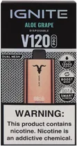 Vape Descartável Ignite V120 Pro Aloe Grape 12000 Puffs Dual Mesh Rose Gold