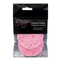 Esponja de Limpeza Facial Omg Esfoliação Rosa 2 Peças