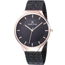 Relógio Analógico Daniel Klein Fiord DK11909-6 Masculino, Metal - Preto e Rosa Ouro