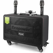 Ecopower Speaker EP-S204 8" X2/ 200W/ BT/ USB/ Aux/ Microfono Negro 80W