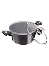 Prato Cassrole com Tampa, 28 CM Cinza Escuro Metálico