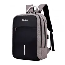 Mochila Kolke KVM-338 c/ Cadeado Cinza Claro/Pre  Mochila Kol...