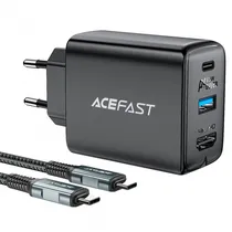 Carregador Acefast A17 65W USB-A + USB-C + HDMI 3EN1 BLK + Cabo  Carregador ...