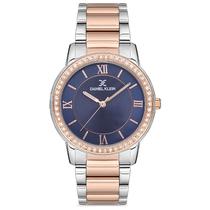 Relogio Analogico Feminino Daniel Klein DK.1.12698-2 Premium Ladies / Pulseira de Aco Inoxidavel - Prata/Rose Gold/Azul