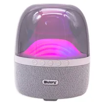 Caixa de Som / Speaker Blulory BS-801 X-Bass Wireless / Bluetooth 5.3/ LED 360° Color Full / 1800MAH - Branco