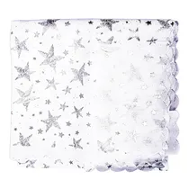 Toalha de Natal Retangular 150X250CM Branca com Detalhes
