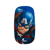 Mouse Xtech Edição Capitaõ America XTM-M340CA / Sem Fio / 1600 Dpi / 4 Botões - Azul