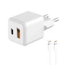 Carregador / Adaptador de Parede 67W MDY -Ef Dual Port (USB-A - USB-C) + Cabo USB-C - USB-C - Branco