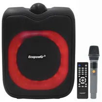 Caixa de Som Ecopower EP-1965 6.5" LED / Bluetooth / Aux / FM / TF / Recarregavel - Preto