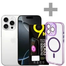 Apple iPhone 16 Pro A3293 Nano + Esim 128GB/8GB Ram de 6.3" 48+48+12MP/12MP (Anatel) + Capinha Magsafe 3 + Película  Apple iPhon...