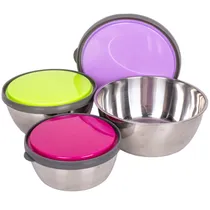 Jogo de Tigelas 3 Peças Inox Coloridas de 12, 14 e 16CM
