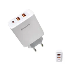 Carregador Fuente Ecopower EP-7042 - 2 USB-A / 1 USB-C