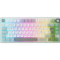 Teclado Mecânico Royal Kludge RKR75 75% RGB Linear Switch Silver - Skycyan