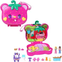 Estojo Polly Pocket Straw-Beary Patch Compact Mattel - FRY35-HRD35