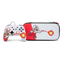 Controle Powera Enhanced Wired Fireball Mario Bundle Sem Fio para Nintendo Switch + Case - PWA-A-02251