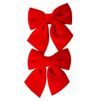 Kit com 2 Laços Vermelhos Natalinos Em 13X14 CM