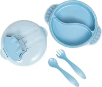 Kit Refeição com Compartimento e Talheres Buba - 16247 (Azul)