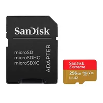 Cartao Microsd 256GB Sandisk Extreme 190/130MBS SDSQXAV-256G-GN6MA  Cartao Micr...