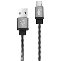 Cabo Micro-USB Elg INX510GY 2.1A 12W 1M Inox Cinza