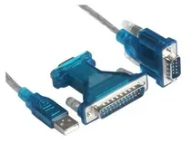 Adaptador USB p/ Serial RS232 c/Adap Paralelo Mach Paralelo Macho  Adaptador U...