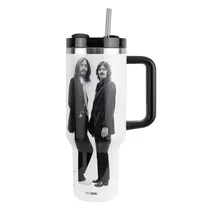 Copo Térmico Weedoo The Beatles - 1.2L - com Canudo - Branco e Preto  Copo Térmic...