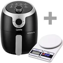 Kit Fritadeira Elétrica Quanta Minitasty QTAF230 1.000 Watts 220V ~ 50/60HZ - Preto/Prata + Balança Krab KBDC10
