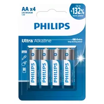 Pilha Philips AA Ultra Alcalina LR6-E4B/97 1.5V - 4 Unidades