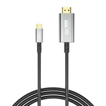 Cabo Type-C/HDMI Xo GB019 4K/30HZ/1,8M - Prata