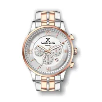 Relógio Analógico Masculino Daniel Klein Exclusive DK.1.12326-5 - Prata e Rosa Ouro