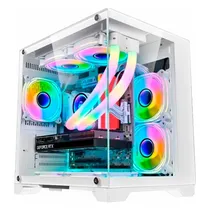 Gabinete Sate K8502 White Aquario M-ATX 3FAN RGB