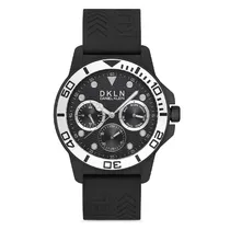 Relogio Analógico Masculino Daniel Klein DK.1.12716-1 DKLN Gents / Pulseira de Silicone - Preto/Prata